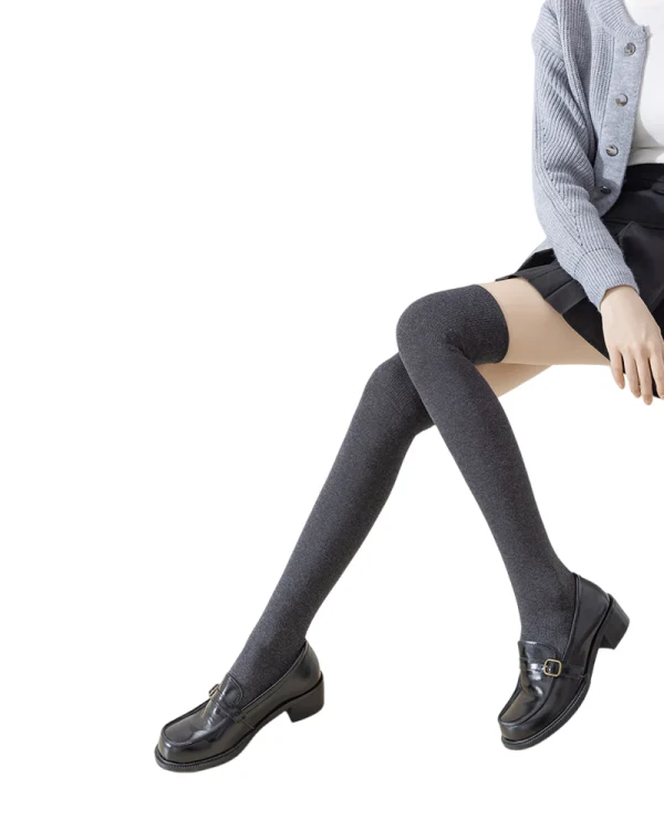 Product_Anti-Pilling Cotton Ribbed Cuff Stockings_variant_Dark gray_01